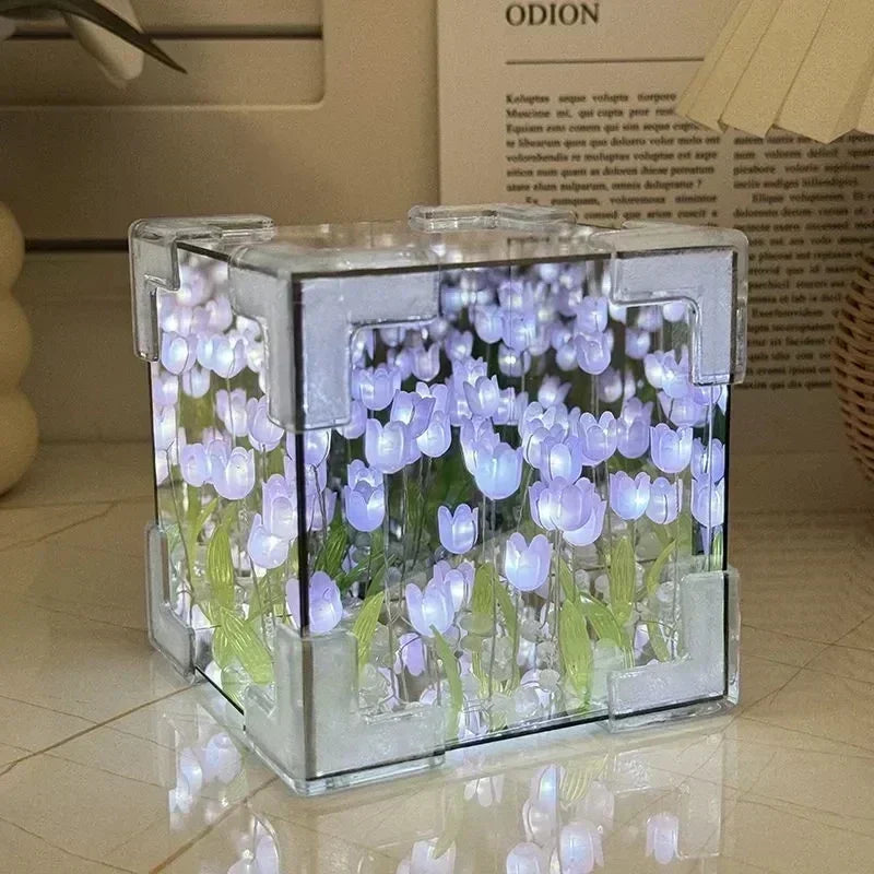 Tulip Flower Sea Cube Three-Dimensional Night Lamp