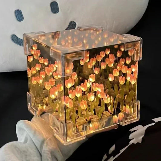 Tulip Flower Sea Cube Three-Dimensional Night Lamp